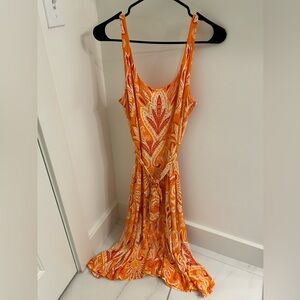 Orange paisley maxi dress
